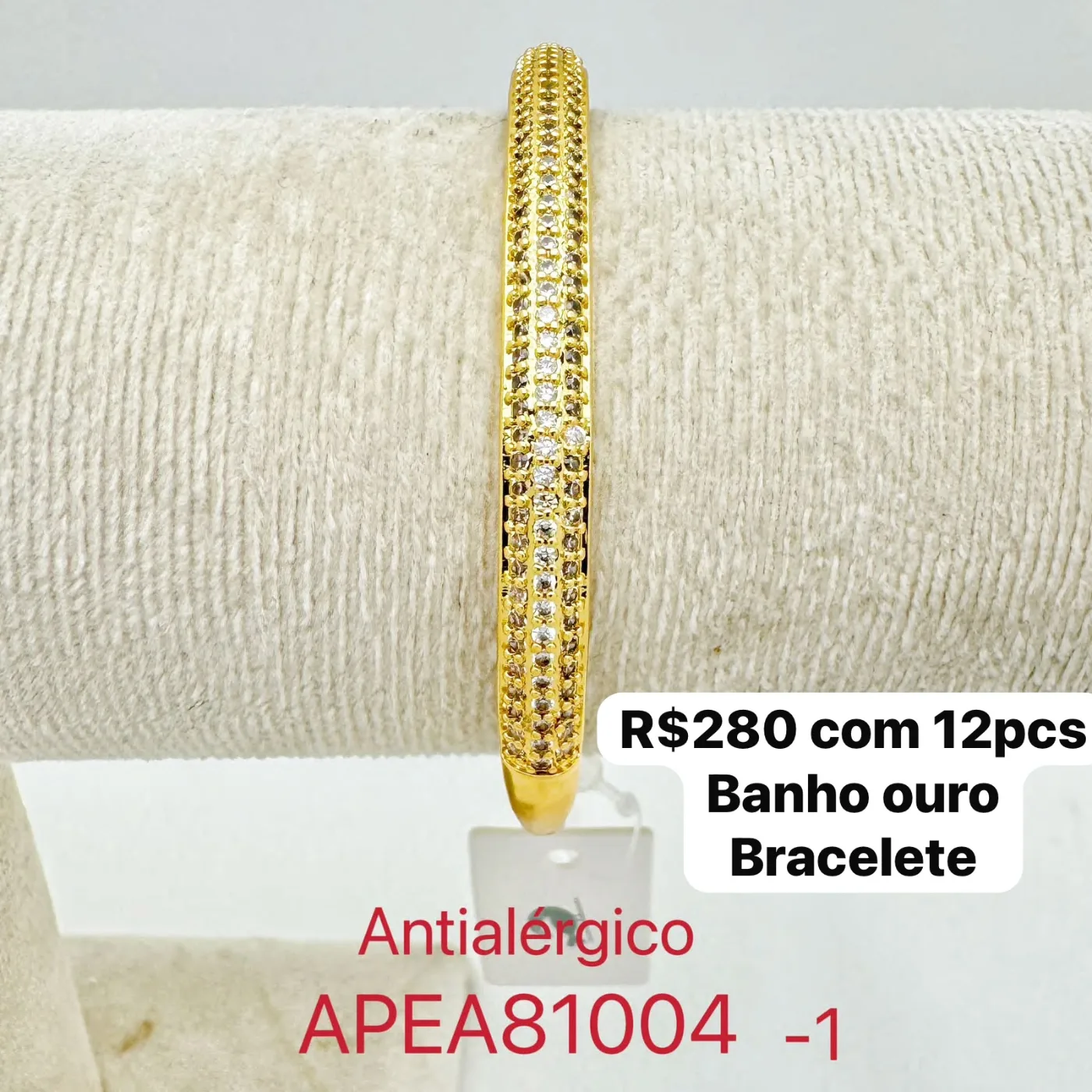 bracelete com banho ouro e pedras