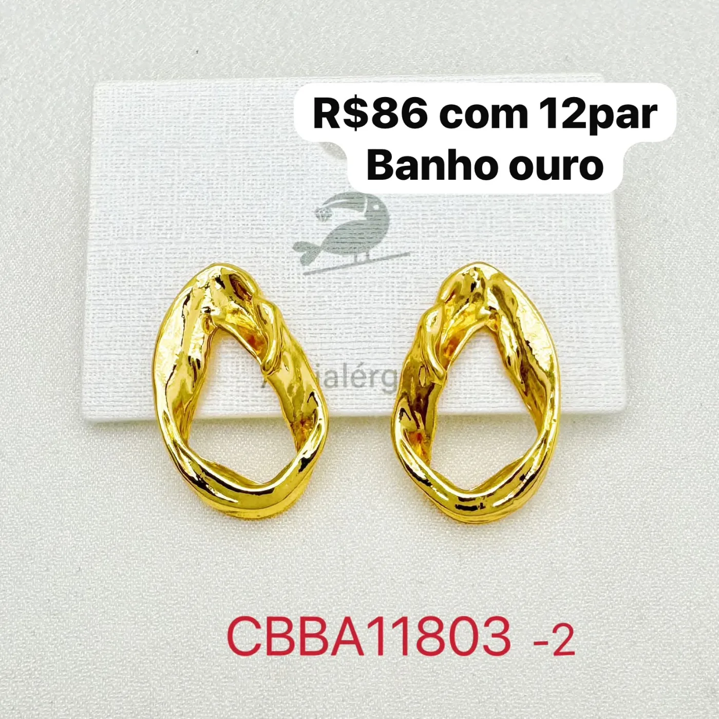 brincos ovalados com textura irregular