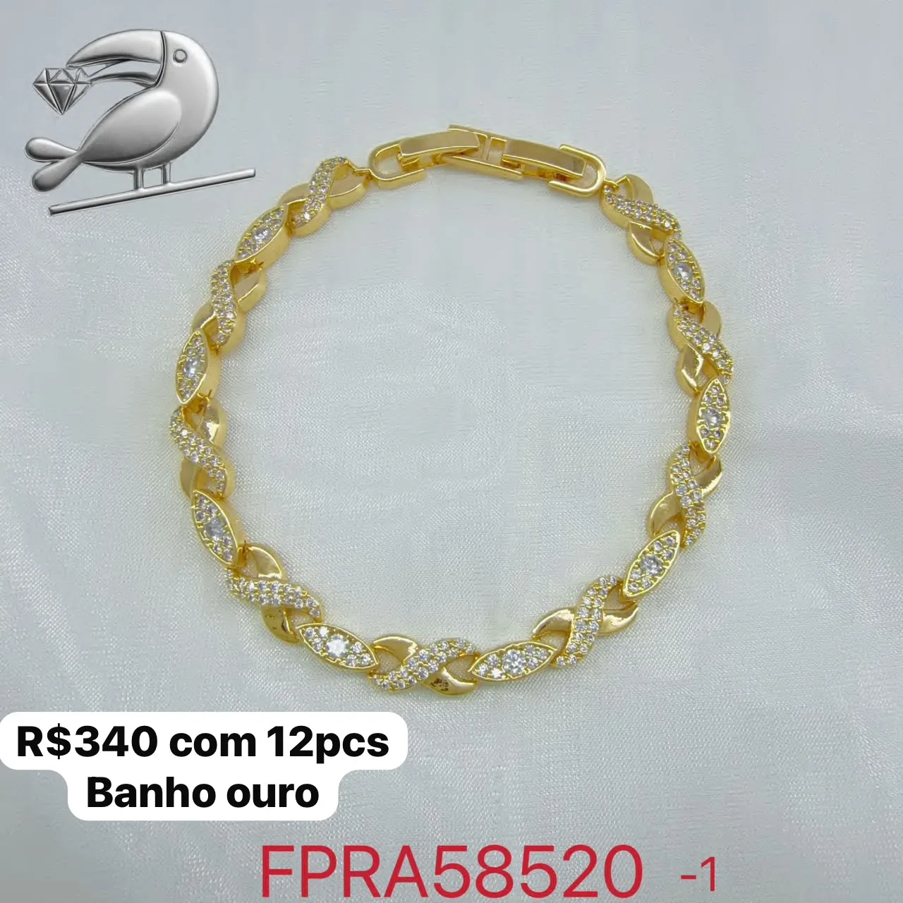 pulseira com pedras brilhantes