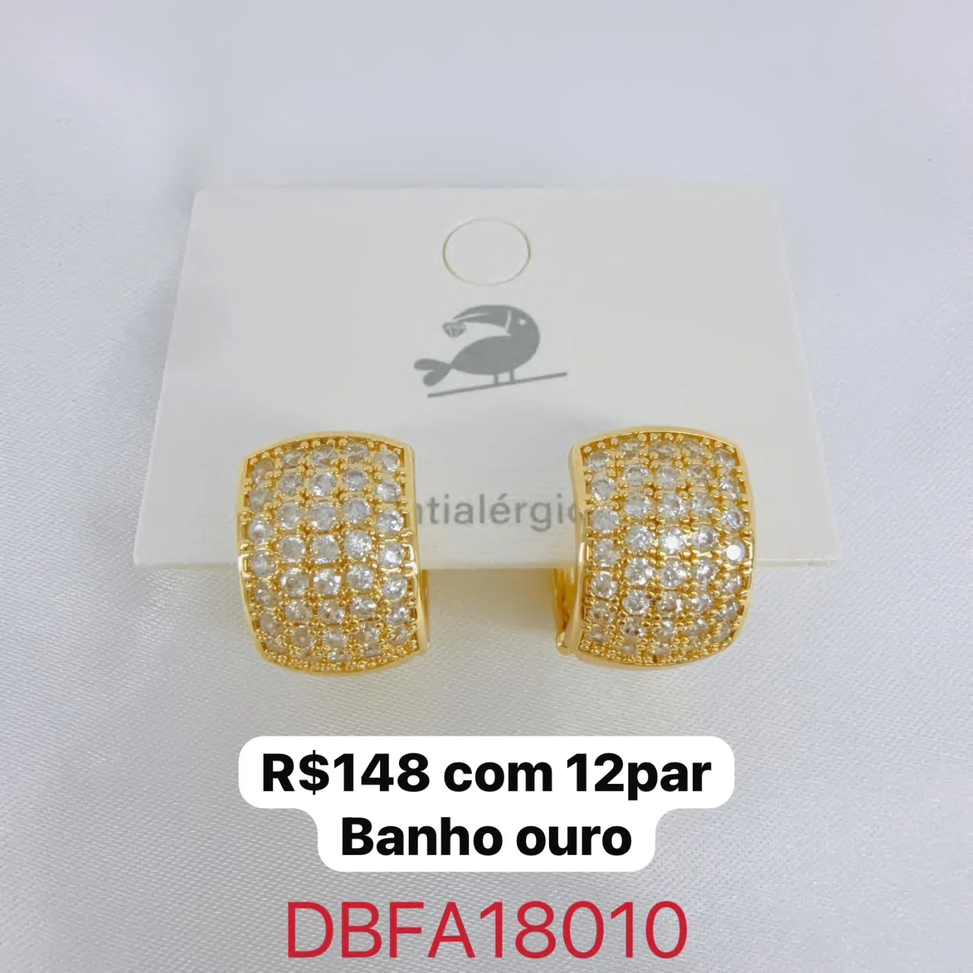 brincos quadrados com zircônias