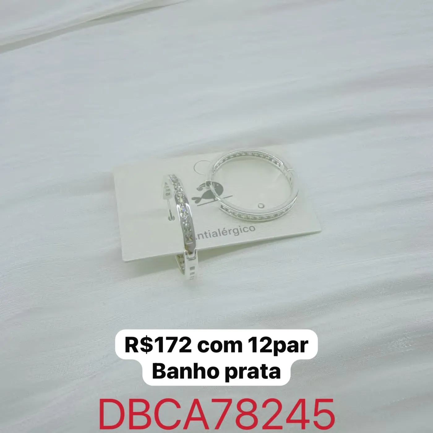 brincos argola com pedras