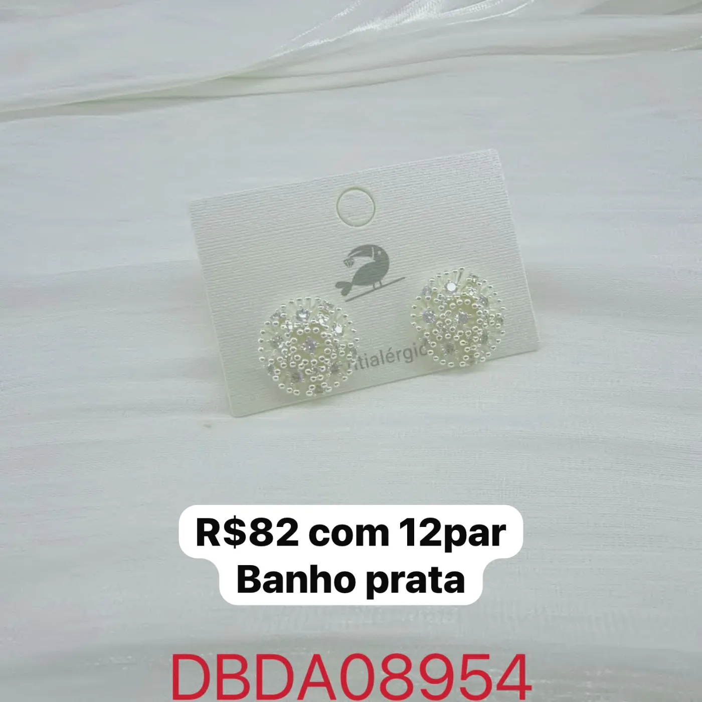 brincos redondos com pedras