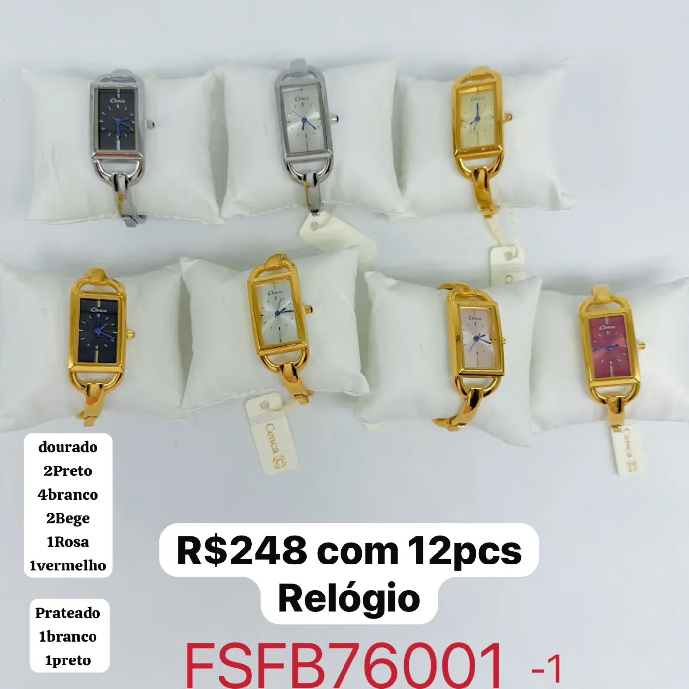 relógio retangular com pulseira metálica