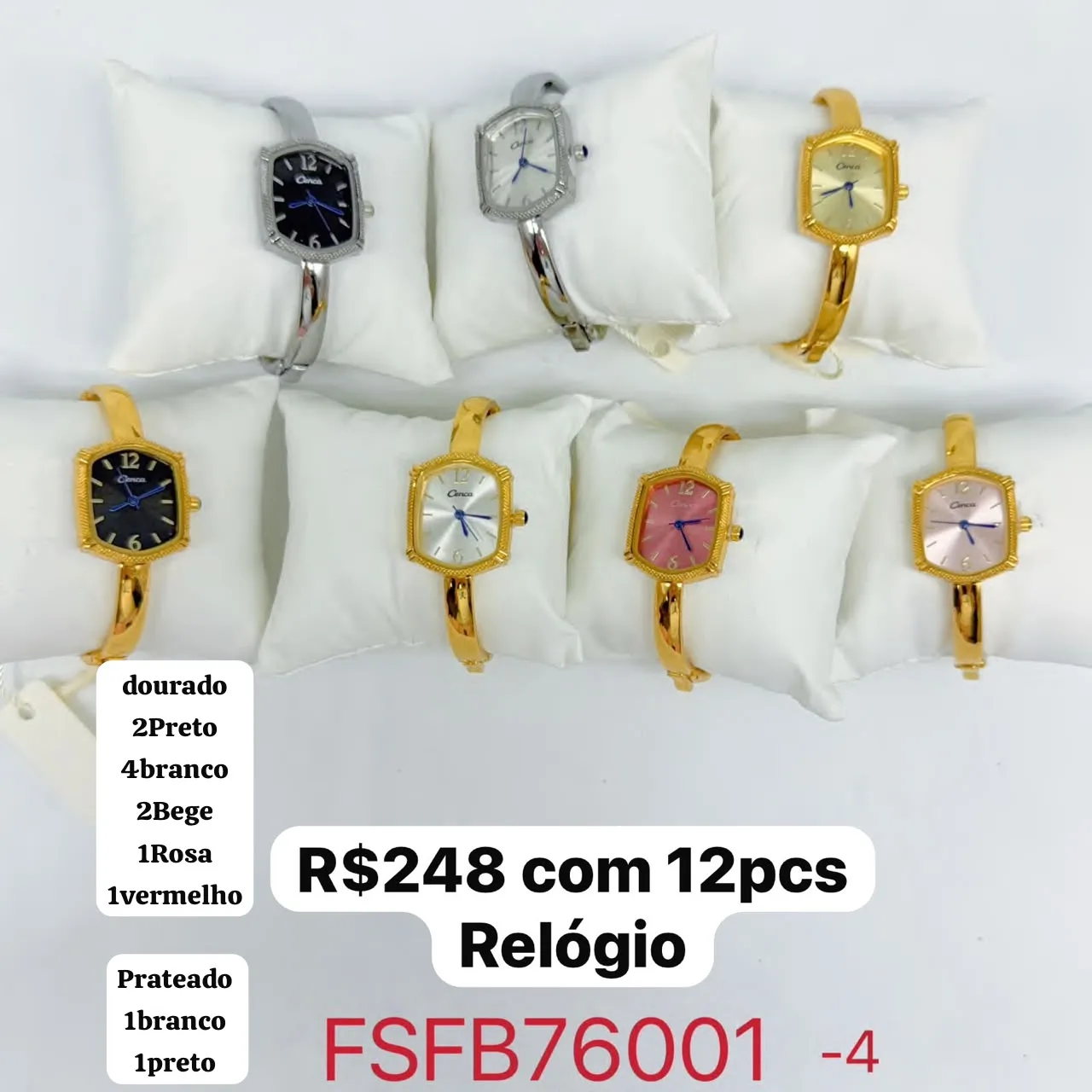 relógio feminino quadrado com pulseira fina